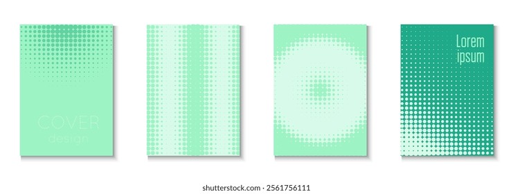 Party Cover Set. Summer Circles With Modern Art. Dynamic Frame For Annual Invitation. Abstract Flyer. Minimalist Book Poster. Geometric Halftone Template. Trendy Party Cover