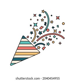 Party cracker icon simple design