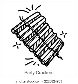 Crackers de partido y concepto de icono de partido