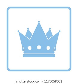 Party crown icon. Blue frame design. Vector illustration.
