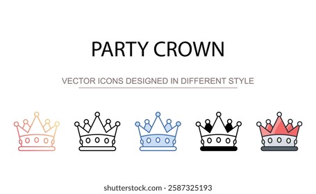 Party Crown icon design with white background stock illustration
