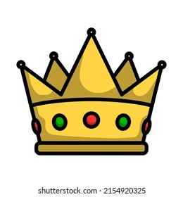 Party Crown Icon. Editable Bold Outline With Color Fill Design. Vector Illustration.