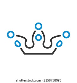 Icono de la corona del partido. Contorno de negrita editable con diseño de relleno de color. Ilustración vectorial.