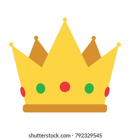 Party crown icon. Flat color design. Vector illustration.