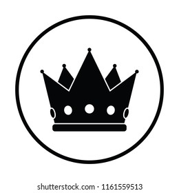 Party crown icon. Thin circle design. Vector illustration.