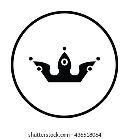 Party crown icon. Thin circle design. Vector illustration.