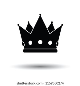 Party crown icon. White background with shadow design. Vector illustration.