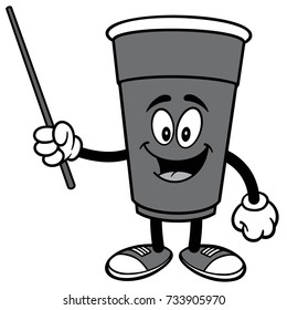 Party Cup with Pointer Illustration