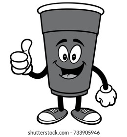Party Cup with Thumbs Up Illustration
