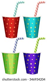 Partybecher mit Strohgrafik