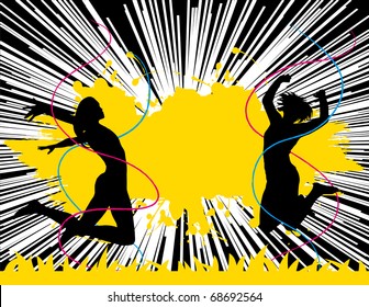 Party Dance Flyer background Illustration vector Disco