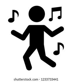 Party dance, male avatar solid icon
