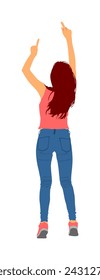 Party dancer handsome girl vector illustration. Nightlife party dancing. Disco club event. Birthday celebration. Teenager in good mood. Fun  entertainment. Young woman enjoying in music. DJ clubbing.