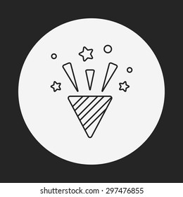 party decorate ribbon line icon
