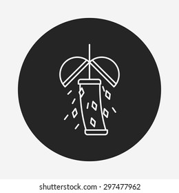 party decorate ribbon line icon
