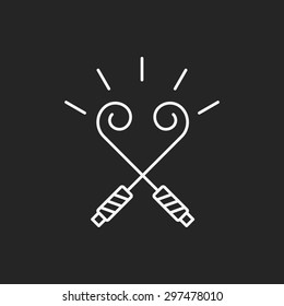party decorate ribbon line icon