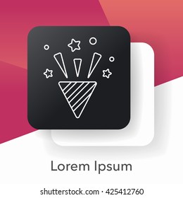 party decorate ribbon line icon
