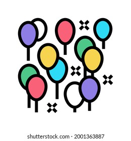 party decoration balloon color icon vector. party decoration balloon sign. isolated symbol illustration