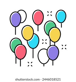 party decoration balloon color icon vector. party decoration balloon sign. isolated symbol illustration