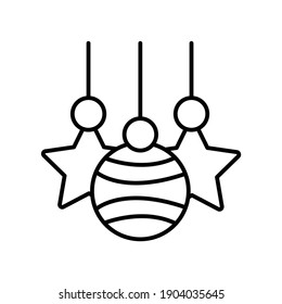 Icono de línea de elementos colgantes de decoración de grupo