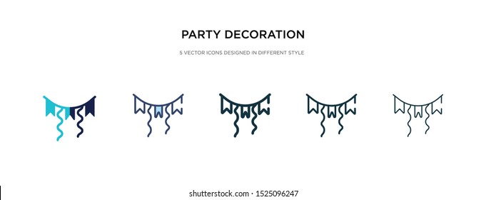 party decoration icon in different style vector illustration. two colored and black party decoration vector icons designed in filled, outline, line and stroke style can be used for web, mobile, ui
