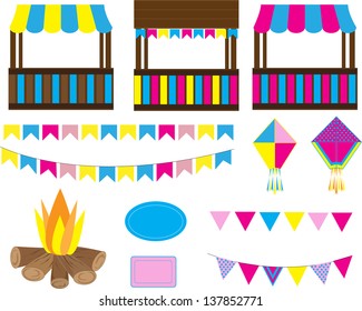 Party decoration set. Vector.