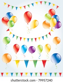 Party decoration set, vector