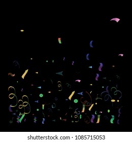 Party Decoration Tinsel Vector Foil Confetti. Bang Foil Border Fireworks Explosion, Blast, Burst, New Year, Christmas, Birthday Celebration. Summer Coctail Party Colored Gradient Tinsel Confetti