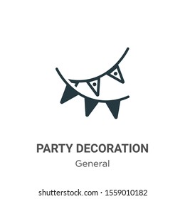 Party decoration vector icon on white background. Flat vector party decoration icon symbol sign from modern general collection for mobile concept and web apps design.