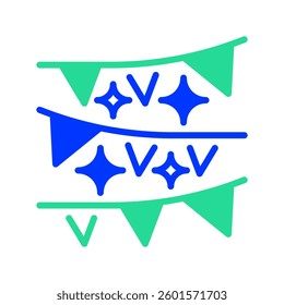 Party Decorations Line Icon, Outline Symbol for Event Styling, Interior Design, Party Arrangements, Wedding Decorations, and Creative Concepts. Vector Sign Icon.