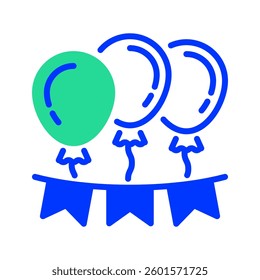 Party Decorations Line Icon, Outline Symbol for Event Styling, Interior Design, Party Arrangements, Wedding Decorations, and Creative Concepts. Vector Sign Icon.