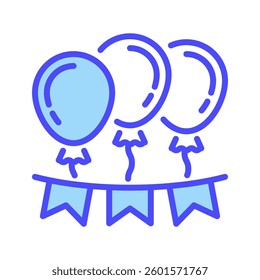 Party Decorations Line Icon, Outline Symbol for Event Styling, Interior Design, Party Arrangements, Wedding Decorations, and Creative Concepts. Vector Sign Icon.