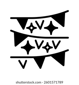 Party Decorations Line Icon, Outline Symbol for Event Styling, Interior Design, Party Arrangements, Wedding Decorations, and Creative Concepts. Vector Sign Icon.