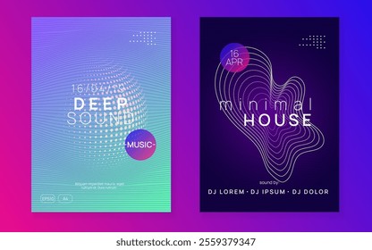 Party Design. Blue Night Club Background. Fest Magazine. Violet Edm Flyer. Sound Trance Graphic. Soundwave Disco Invitation. Festival Invite. Green Party Design