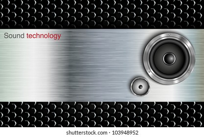 Party design element with speaker. Vector illustration