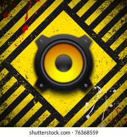 Party design element with speaker. Vector illustration