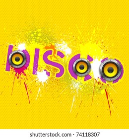 Party design element with speakers . Vector illustration