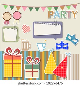 Party design elements for scrapbook