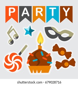 Party design elements, Vector Image.