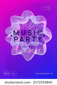 Party Design. Nightclub Audio Invitation. Green Dj Poster. Blue Sound Set. Electro Invite. Music Banner. Night Club Festival Graphic. Pink Party Design