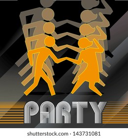 party design over black background vector illustration