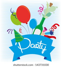 party design over blue background vector illustration party design over blue background vector illustration
