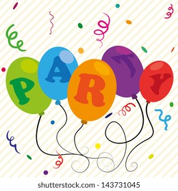party design over lineal background vector illustration