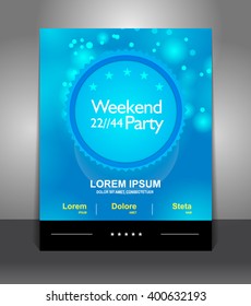Party design template with bubble and place for text