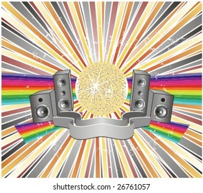 Party disco background with glowing lights