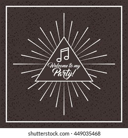 Party and Disco concept represented by text icon over grunge background. Colorfull and flat illustration. 