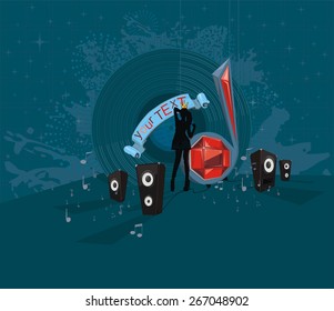 party, disco, note, music, design, vector illustration
