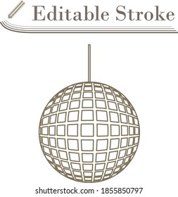 Party Disco Sphere Icon. Editable Stroke Simple Design. Vector Illustration.
