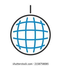 Icono de Esfera disco de fiesta. Contorno de negrita editable con diseño de relleno de color. Ilustración vectorial.