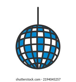 Party Disco Sphere Icon. Editable Bold Outline With Color Fill Design. Vector Illustration.